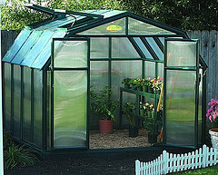 Greenhouse made of plastic panes